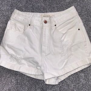 Pacsun White High Rise Jean Shorts